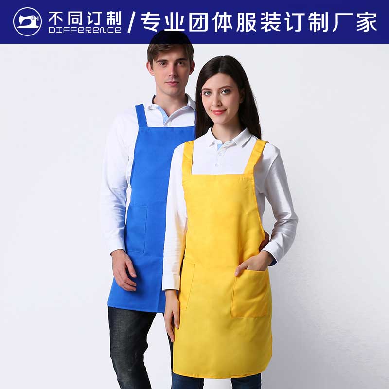 W7款 圍裙  飯店 美發(fā) 雙肩圍裙