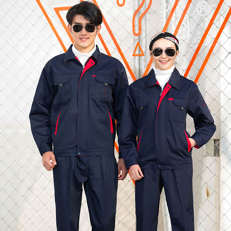 SY037 時(shí)尚款汽修工作服套裝夏裝長(zhǎng)袖耐磨透氣機(jī)修4s店工裝勞保服訂制